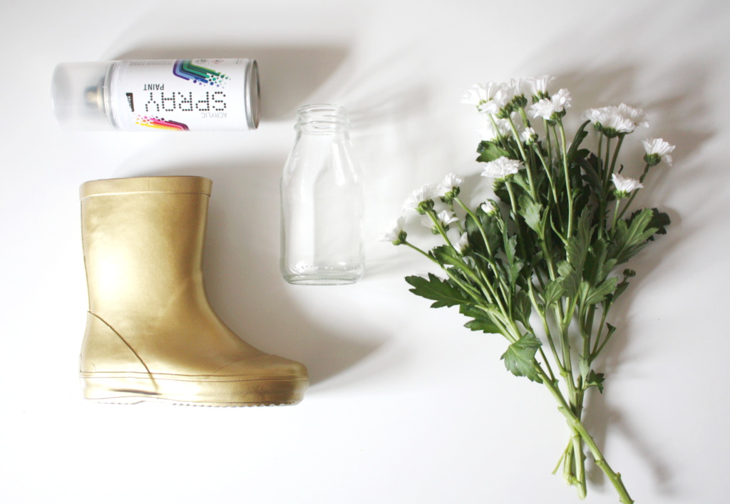 Gummistiefel Upcycling Vase 1a